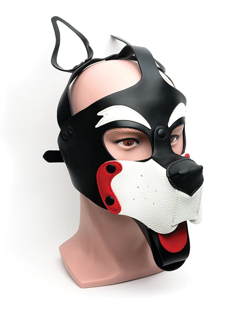 665 Playful Pup Hood – O/S Black/Red/White