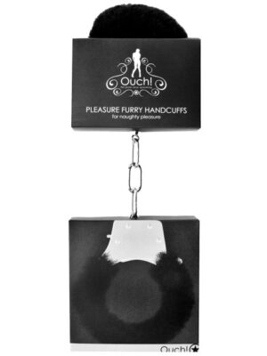 Shots Ouch Furry Pleasure Handcuffs - Black