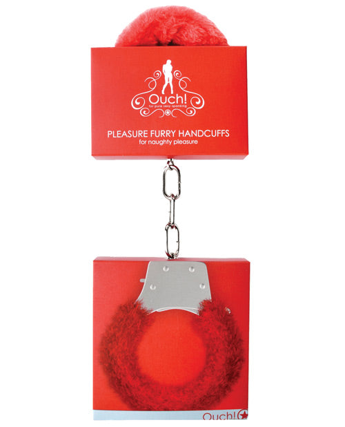 Shots Ouch Furry Pleasure Handcuffs – Red