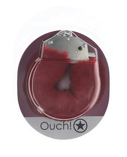 Shots Ouch! Heavy-duty Fluffy Handcuffs – Burgundy
