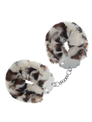Shots Ouch! Heavy-duty Fluffy Handcuffs - Snow Leopard