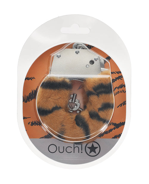 Shots Ouch! Heavy-duty Fluffy Handcuffs - Tiger - Image 3