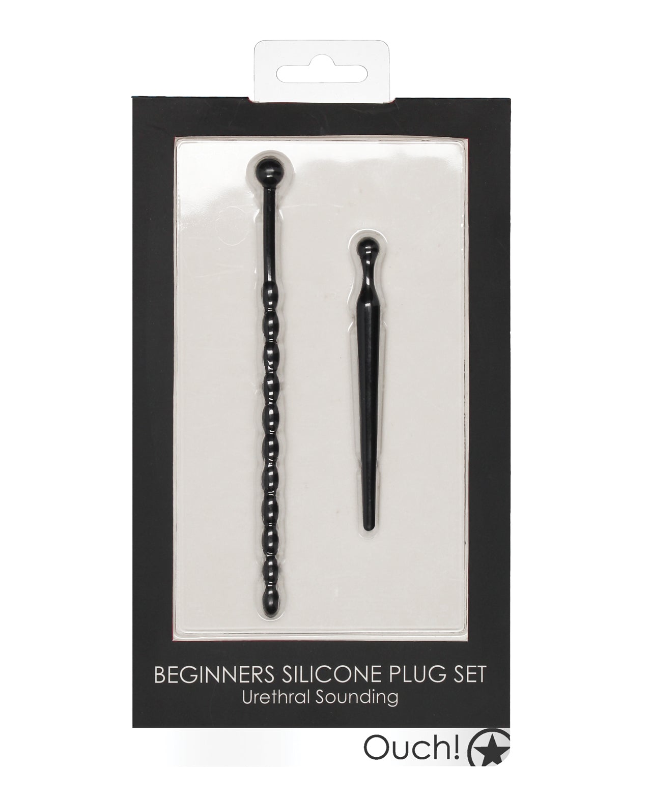 Shots Ouch Urethral Sounding Beginner’s Silicone Plug Set – Black