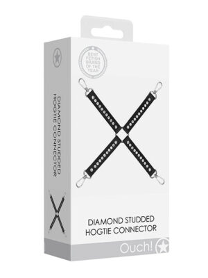 Shots Ouch Diamond Studded Hogtie - Black