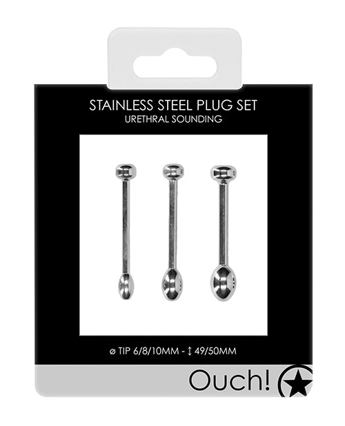 Shots Ouch Urethral Sounding Metal Plug Set - 49/50 mm - Image 7