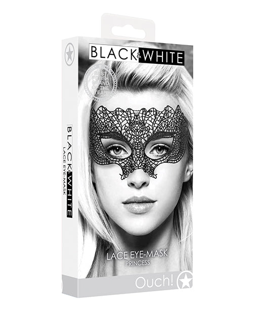 Shots Ouch Black & White Lace Eye Mask – Princess Black