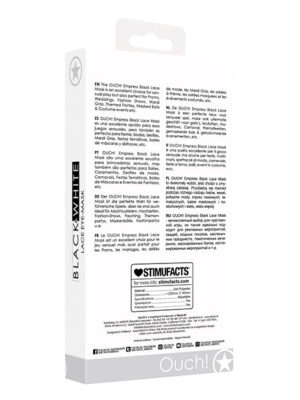 Shots Ouch Black & White Lace Eye Mask - Empress Black