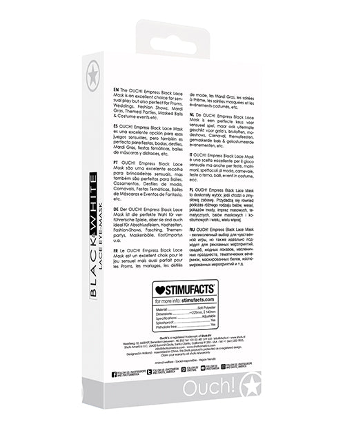 Shots Ouch Black & White Lace Eye Mask – Empress Black