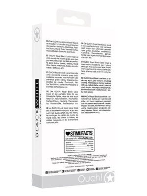 Shots Ouch Black & White Lace Eye Mask - Royal Black