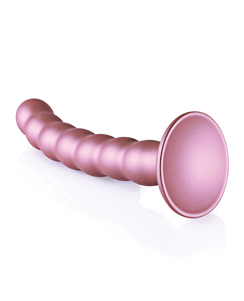 Shots Ouch 6.5" Beaded G-Spot Dildo - Rose Gold - Image 3