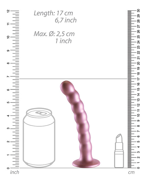 Shots Ouch 6.5" Beaded G-Spot Dildo - Rose Gold - Image 5