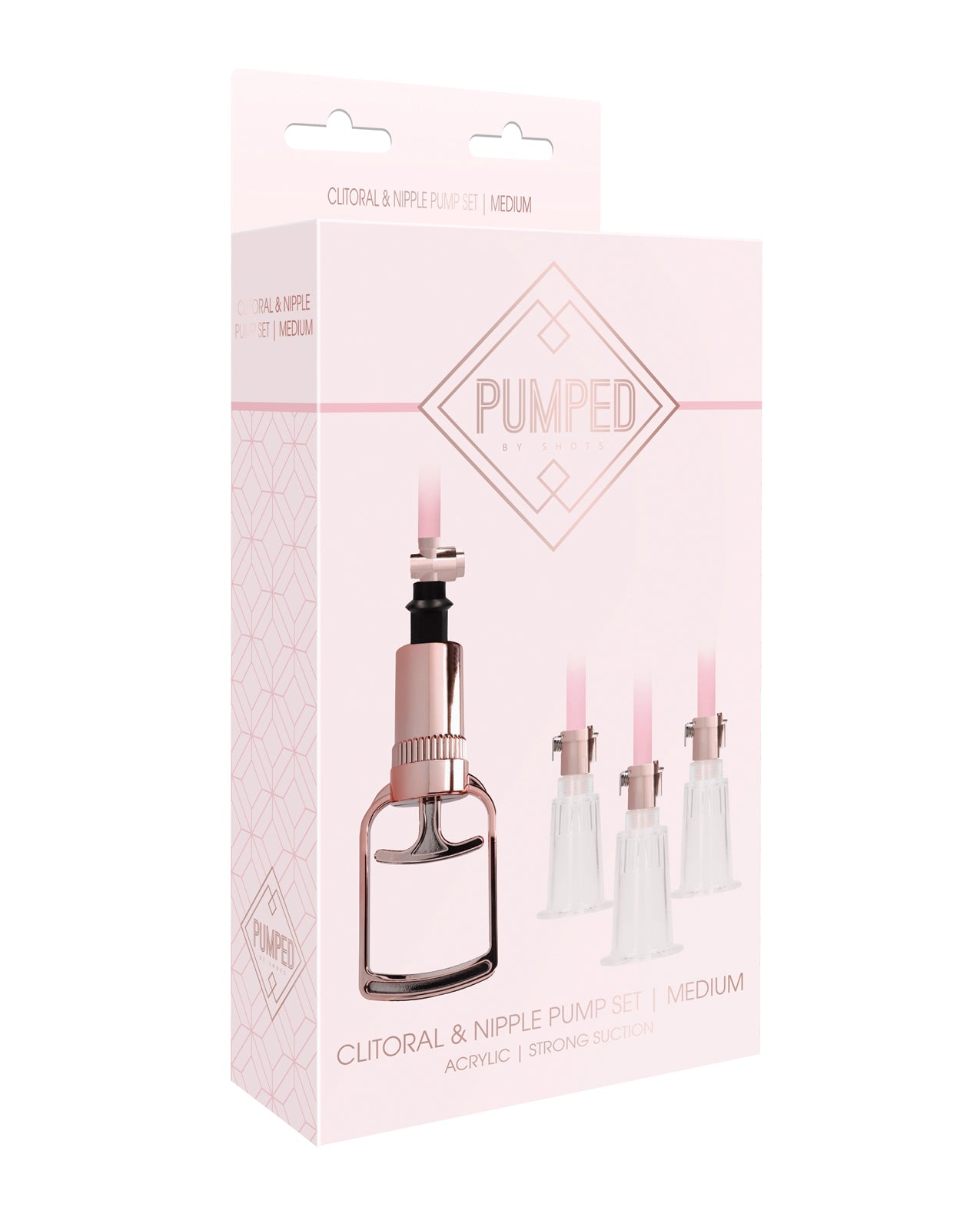 Shots Pumped Clitoral & Nipple Pump Set – Medium Rose Gold