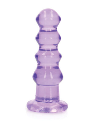 Shots RealRock Crystal Clear 5.5" Curvy Dildo/Butt Plug - Purple