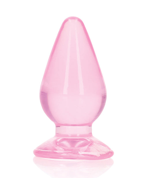 Shots RealRock Crystal Clear 3.5″ Anal Plug – Pink