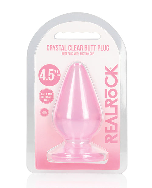 Shots RealRock Crystal Clear 4.5″ Anal Plug – Pink