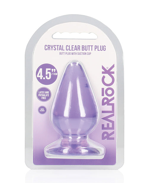 Shots RealRock Crystal Clear 4.5″ Anal Plug – Purple