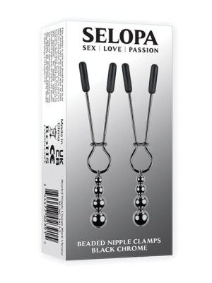 Selopa Beaded Nipple Clamps - Black Chrome