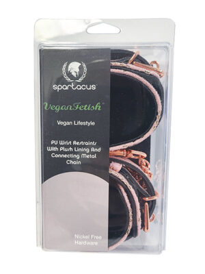 Spartacus Wrist Restraints w/Leather Lining - Pink Snakeskin Micro Fiber