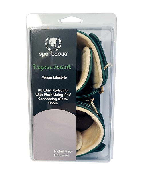 Spartacus PU Wrist Cuffs w/Plush Lining – Green