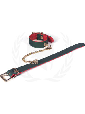 Spartacus PU Beginners Wrist Restraints - Green/Red