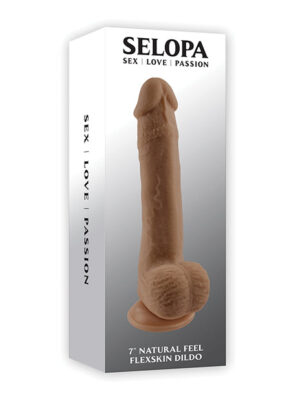 Selopa Natural Feel 7" Flexskin Dildo - Dark