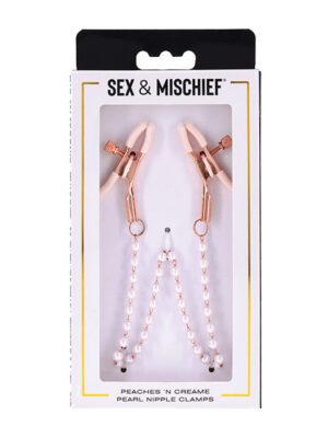 Sex & Mischief Peaches 'n CreaMe Pearl Nipple Clamps