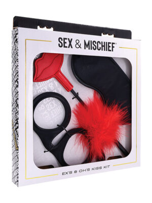 Sex & Mischief Ex's & Oh's Kiss Kit - Red/Black