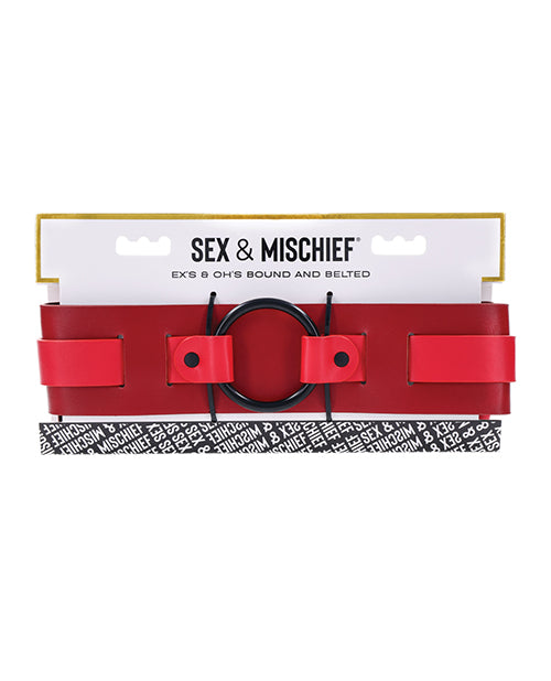Sex & Mischief Ex’s & Oh’s Bound & Belted – Red/Black