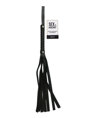 Sex & Mischief Faux Leather Flogger - Black