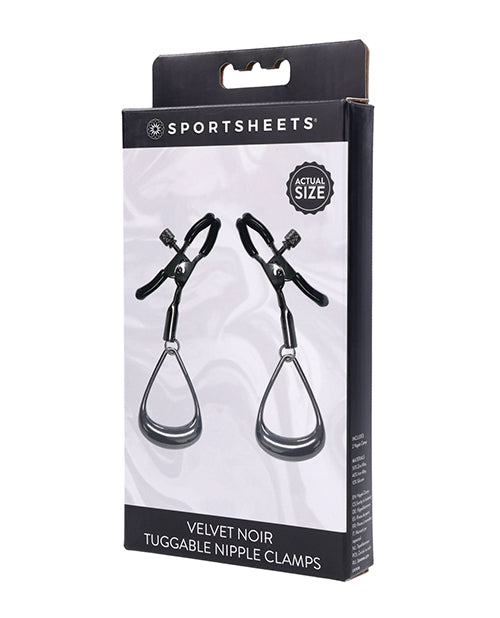 Sportsheets Velvet Noir Tuggable Nipple Clamps – Black