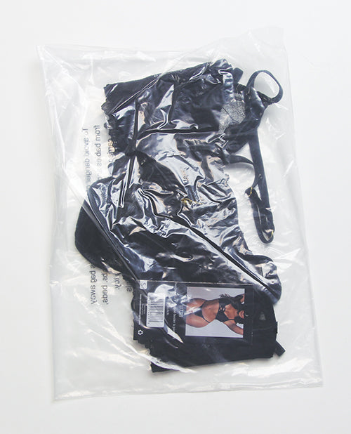 Satin Lace Underwire Bra w/G-String 2 pc Set - Black SM - Image 3