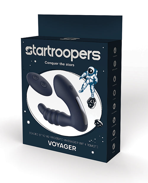Star Troopers Voyager Beaded Strong Prostate Massager w/Remote – Black