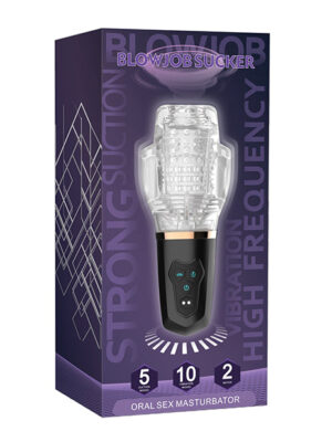 Sucking & Vibrating Blowjob Sucker - Black