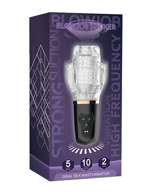 Sucking & Vibrating Blowjob Sucker – Black