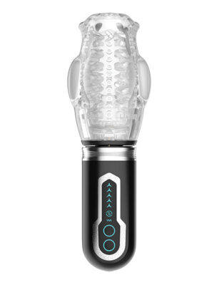 Thrusting, Rotating & Vibrating Oral Sex Masturbator - Black