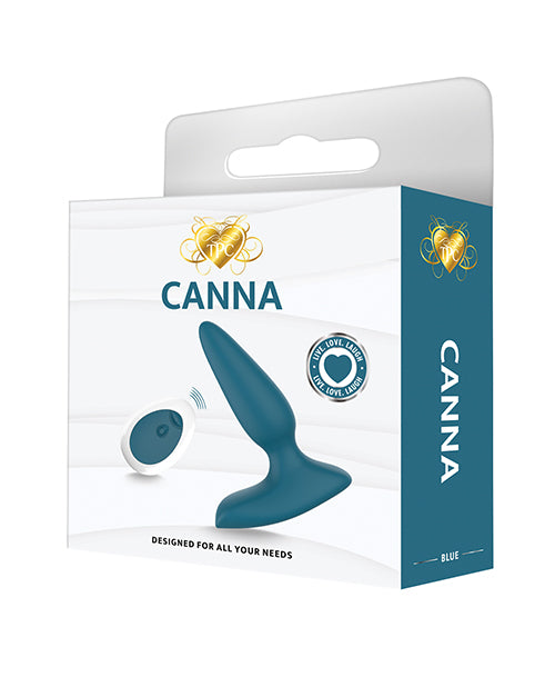 Canna Vibrating Butt Plug w/Remote Control – Blue/Green