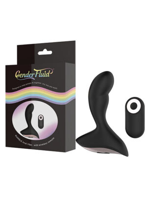 Gender Fluid Rumble Anal Vibe w/Remote - Black
