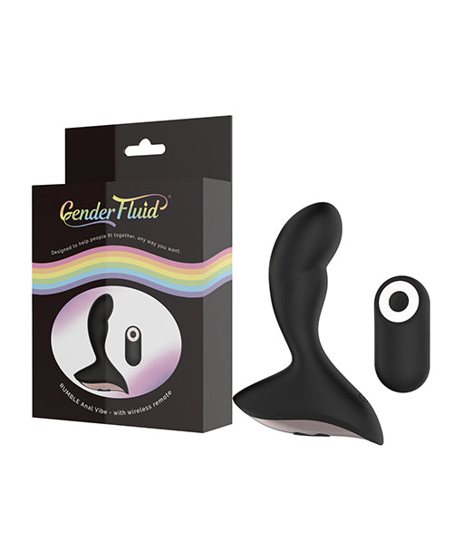 Gender Fluid Rumble Anal Vibe w/Remote – Black
