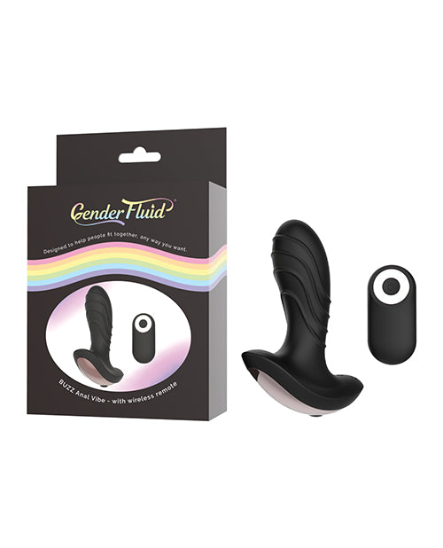 Gender Fluid Buzz Anal Vibe w/Remote – Black