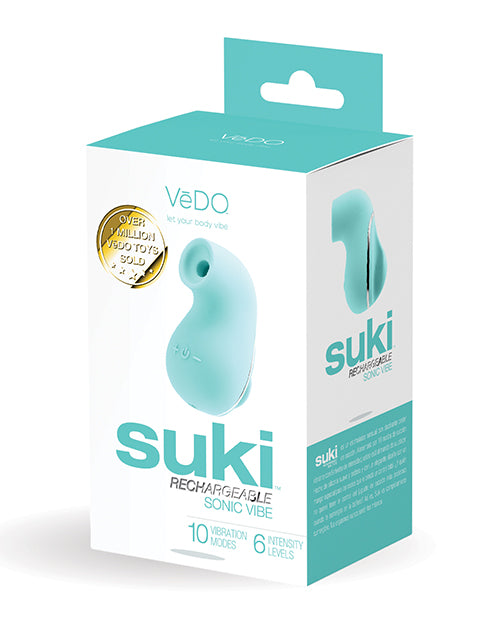VeDO Suki Rechargeable Vibrating Sucker – Tease Me Turquoise