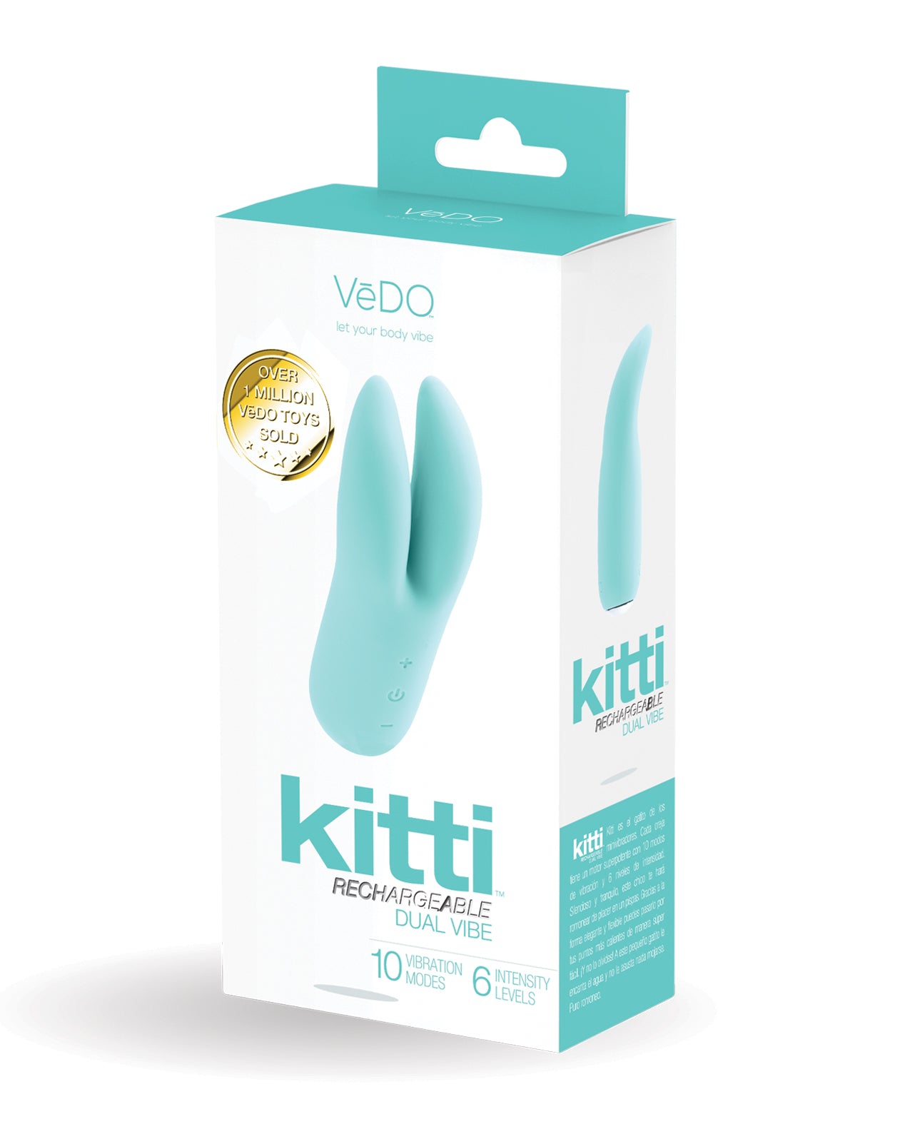 VeDO Kitti Rechargeable Dual Vibe – Tease Me Turquoise