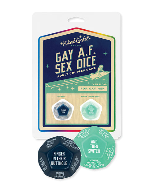 Wood Rocket Gay AF Gay Men Couples Sex Dice Game – Blue
