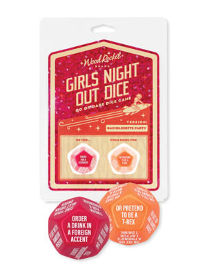 Wood Rocket Girls Night Out Do or Dare Dice Game - Red