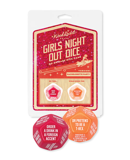 Wood Rocket Girls Night Out Do or Dare Dice Game – Red