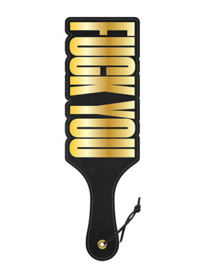 Wood Rocket Fuck You Paddle - Black/Gold