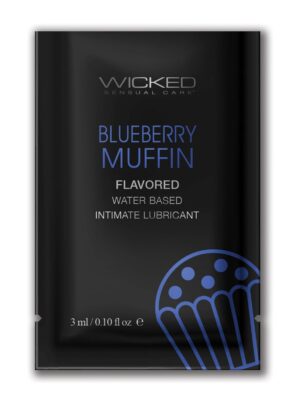 Wicked Sensual Care Water Based Lubricant - .1 oz Blueberry Muffin