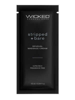 Wicked Sensual Care Stripped & Bare Unscented Massage Cream - .34 oz