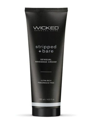 Wicked Sensual Care Stripped & Bare Unscented Massage Cream - 4 oz
