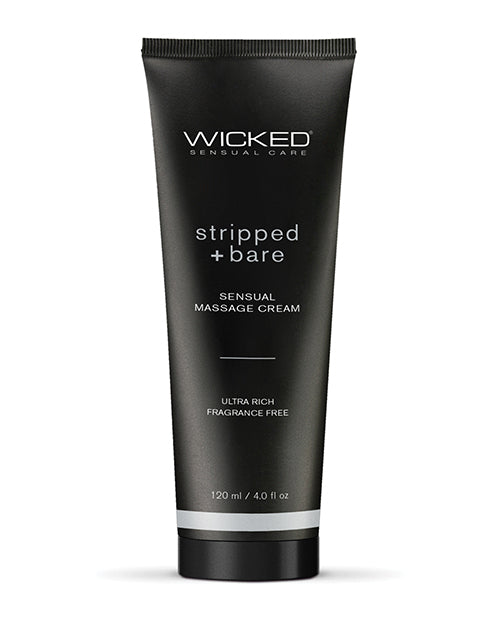 Wicked Sensual Care Stripped & Bare Unscented Massage Cream – 4 oz