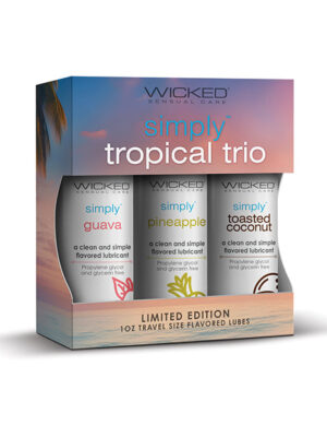 Wicked Sensual Care Tropical Trio Travel Size Flavored Lubes - 1 oz Bottles
